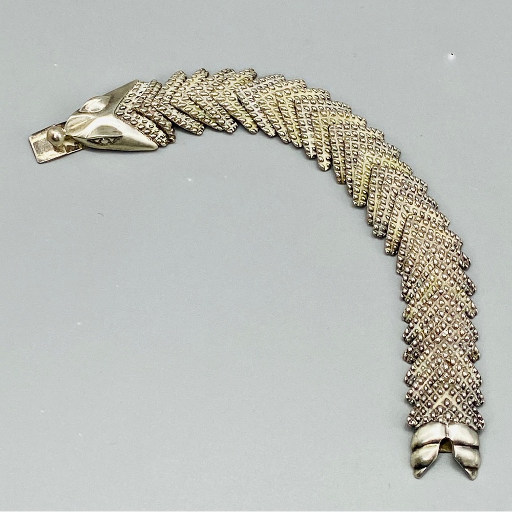 Vintage Taxco Sterling Silver D’Molina Cayman / Crocodile Bracelet Mexico - Picture 2 of 16